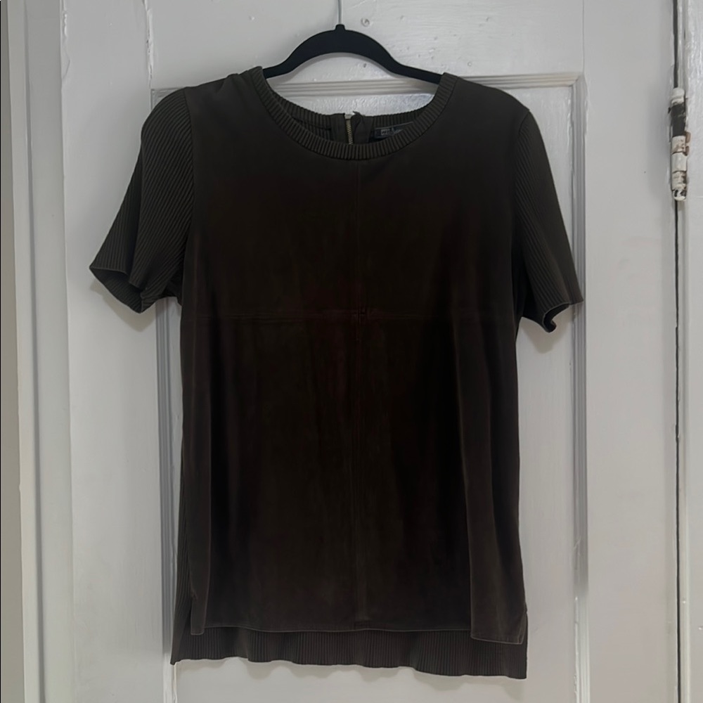 Suede Olive Green Women's Top